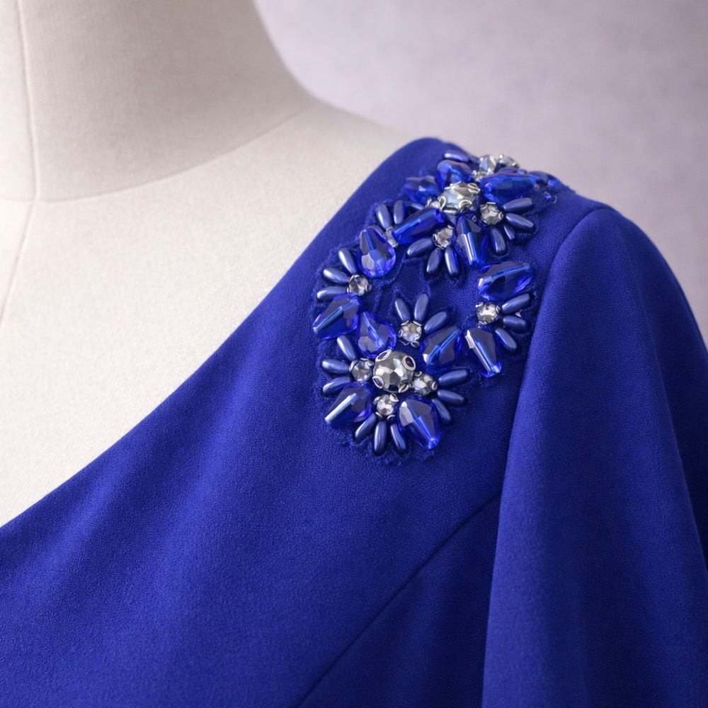 Adrianna Papell Royal Blue Formal Dress – Size 18W – New With Tags - Picture 2 of 10